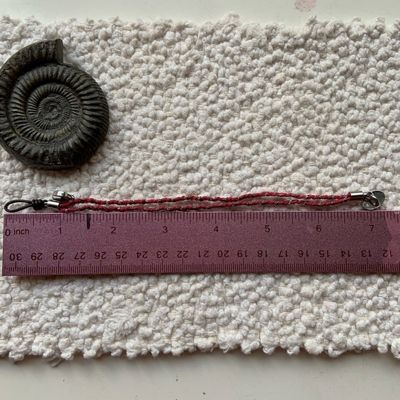 Fossil pink Leather Bracelet Rhinestone Heart - Picture 6 of 6